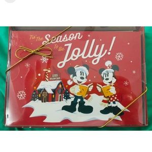 Disney Parks Christmas Holiday Greeting Card Set Mickey and Friends NEW In Box